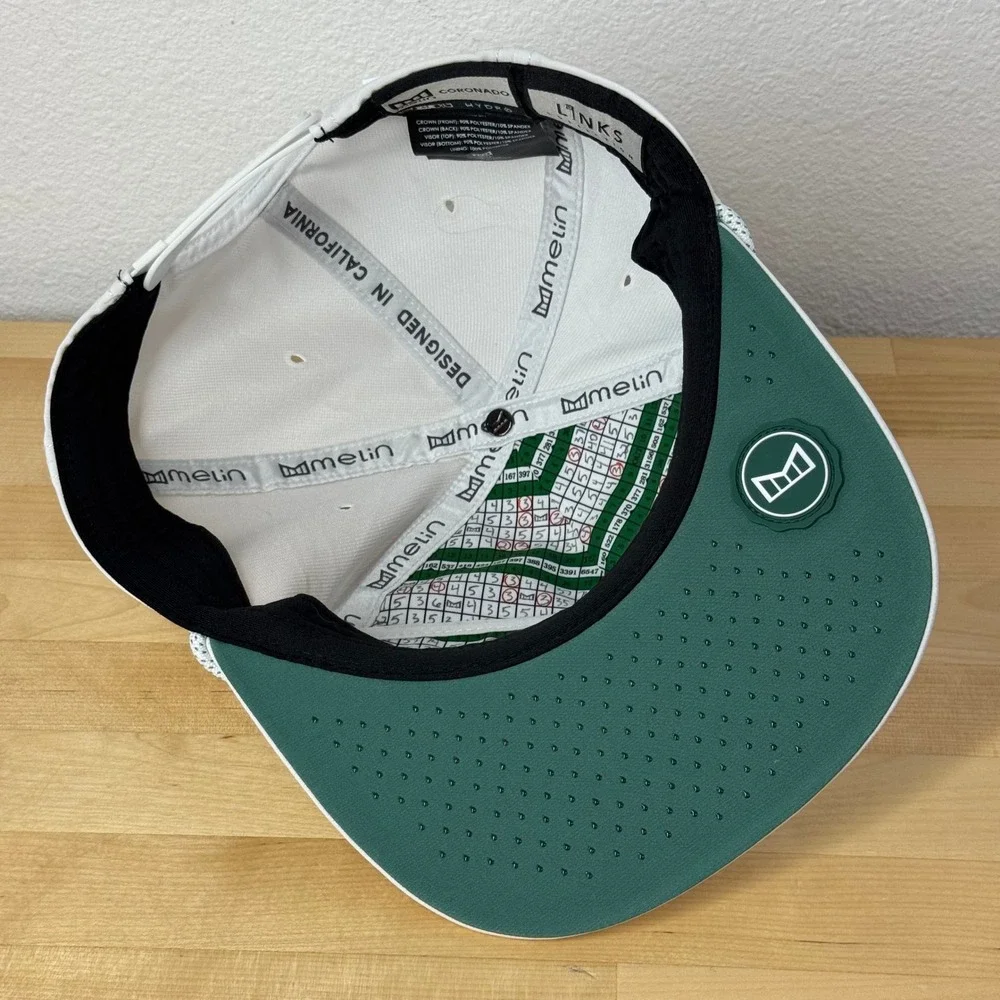 Melin Back of the Cup White Perforated Rope Snapback Golf Hat Mens